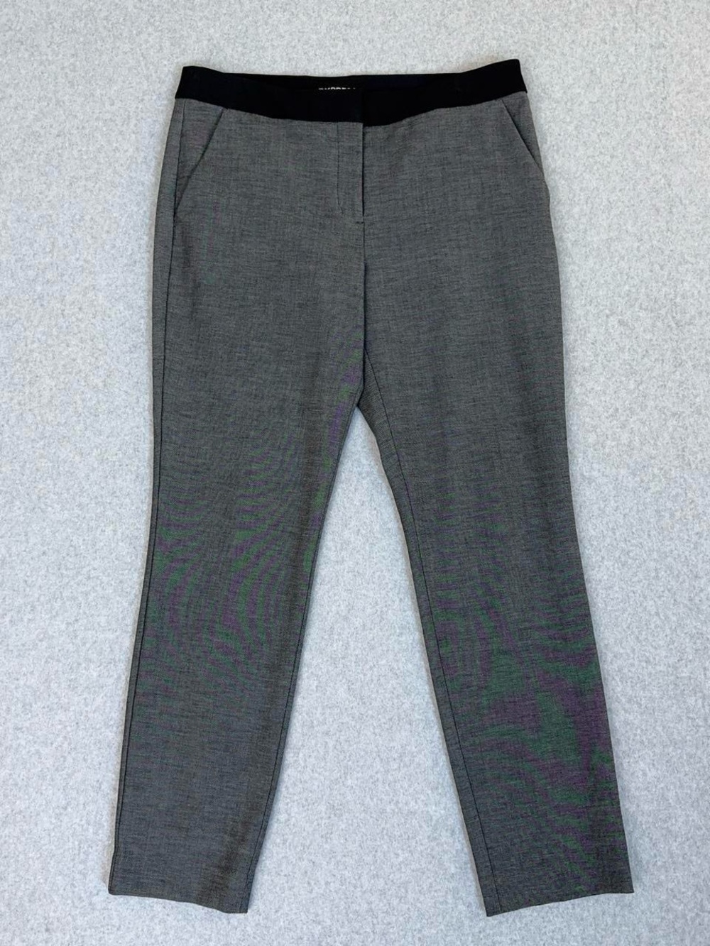 Express Columnist Pants Womens 10 Gray Black Ankle Mid Rise Business Casual